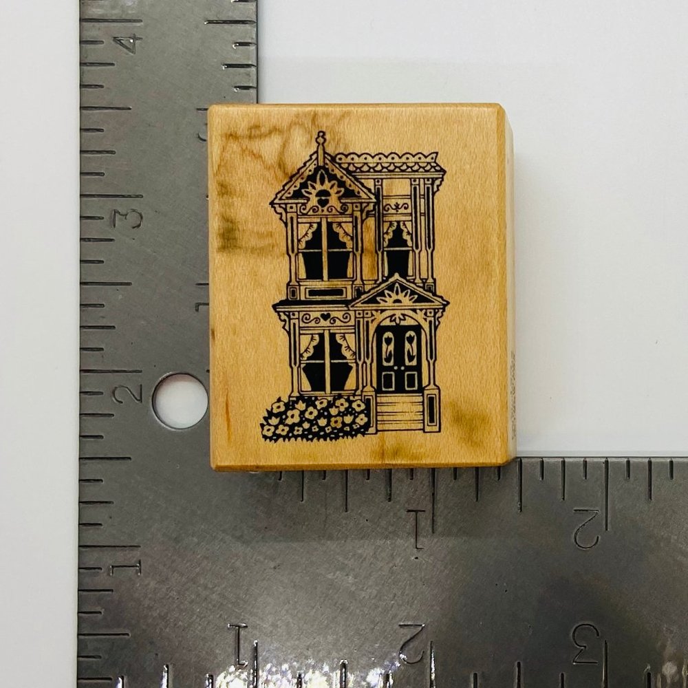 Wood Rubber Stamp Victorian Colonial Home